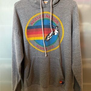 Aviator Nation Gray Hoodie with Colorful Logo